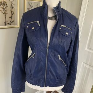 Rud By Rudsak Ink Blue Vegan Leather Jacket